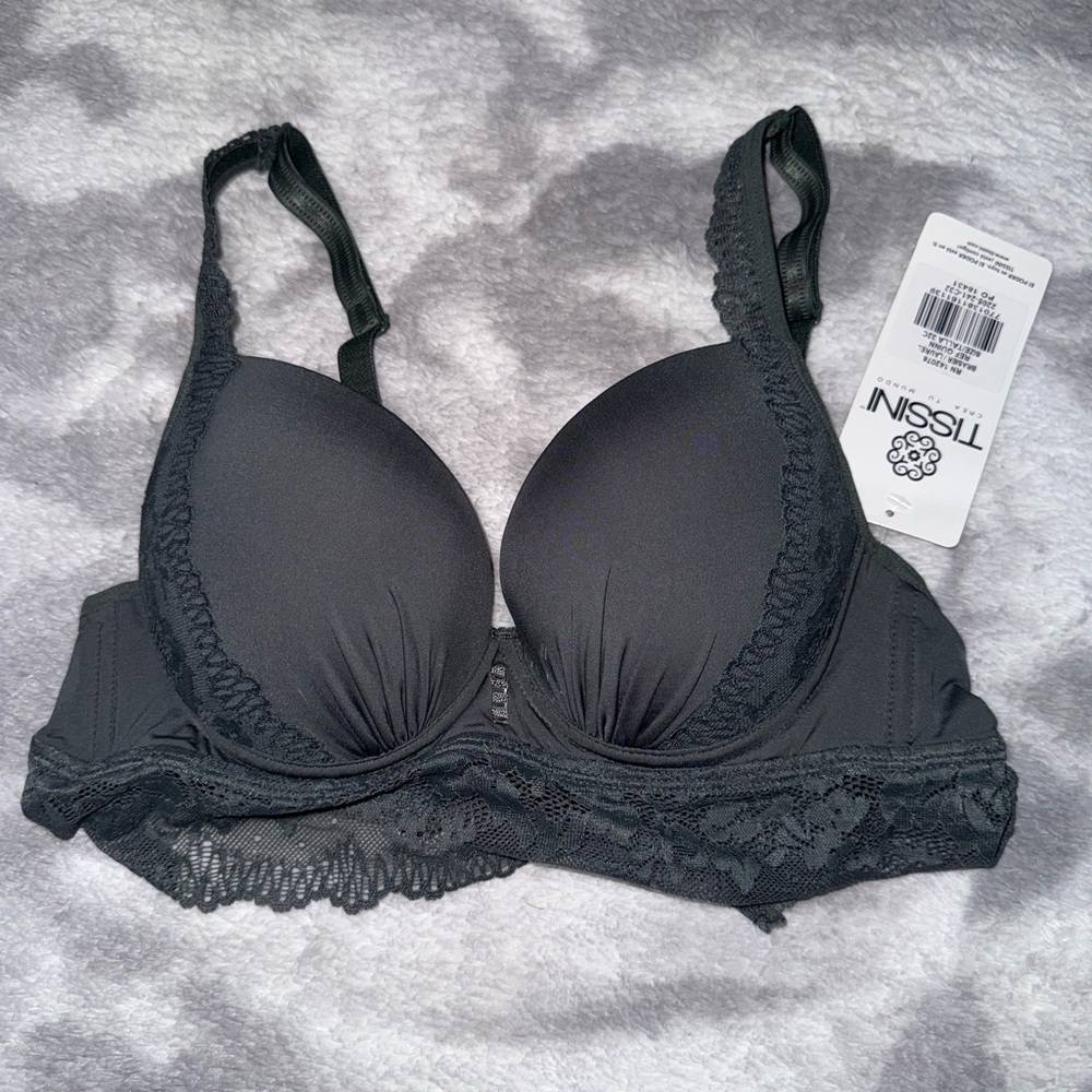 ISSI Charcoal Lace Trim Bra
